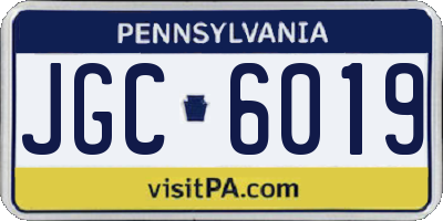 PA license plate JGC6019