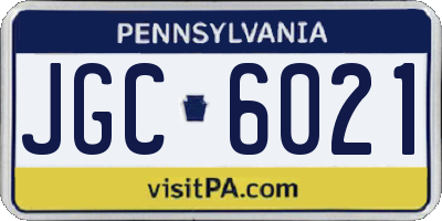 PA license plate JGC6021