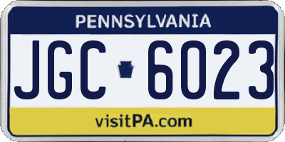 PA license plate JGC6023