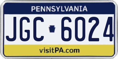 PA license plate JGC6024