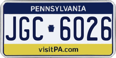 PA license plate JGC6026