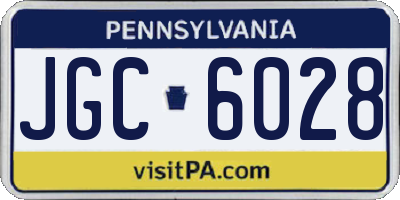 PA license plate JGC6028