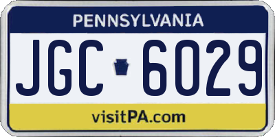 PA license plate JGC6029