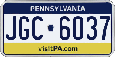 PA license plate JGC6037