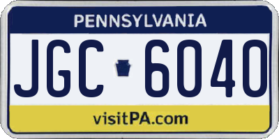 PA license plate JGC6040
