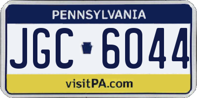 PA license plate JGC6044