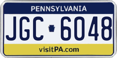 PA license plate JGC6048