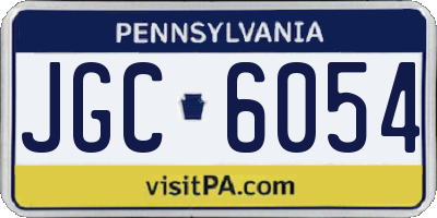 PA license plate JGC6054