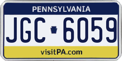 PA license plate JGC6059
