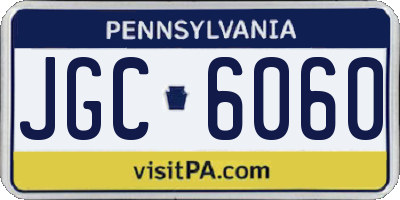 PA license plate JGC6060