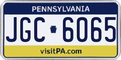 PA license plate JGC6065