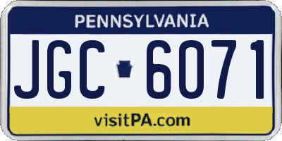 PA license plate JGC6071