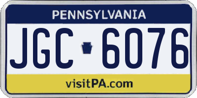 PA license plate JGC6076