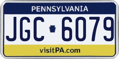 PA license plate JGC6079