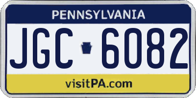 PA license plate JGC6082