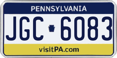 PA license plate JGC6083