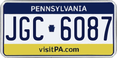 PA license plate JGC6087