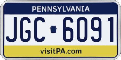 PA license plate JGC6091
