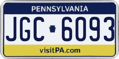 PA license plate JGC6093