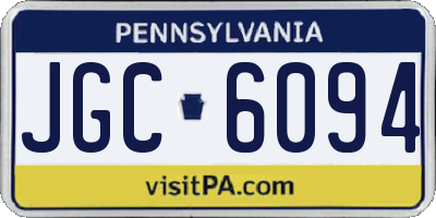 PA license plate JGC6094