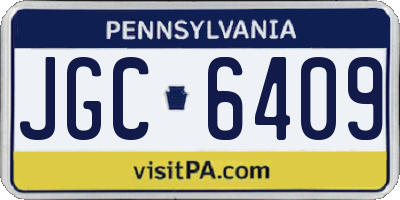 PA license plate JGC6409