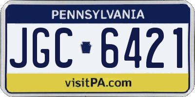 PA license plate JGC6421