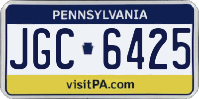PA license plate JGC6425