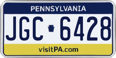 PA license plate JGC6428