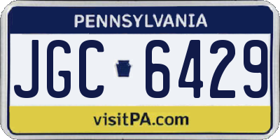 PA license plate JGC6429