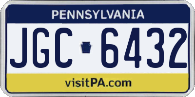 PA license plate JGC6432