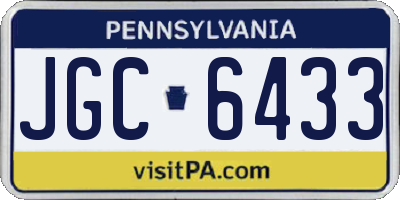 PA license plate JGC6433