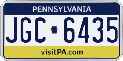 PA license plate JGC6435