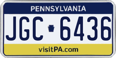 PA license plate JGC6436