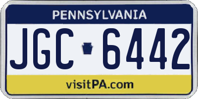 PA license plate JGC6442