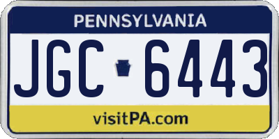 PA license plate JGC6443