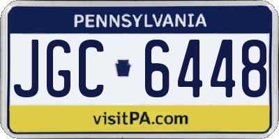 PA license plate JGC6448