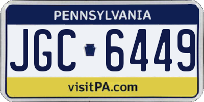 PA license plate JGC6449