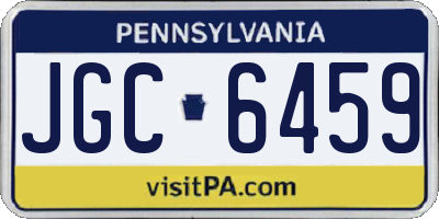 PA license plate JGC6459