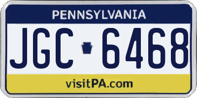 PA license plate JGC6468