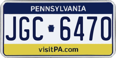 PA license plate JGC6470