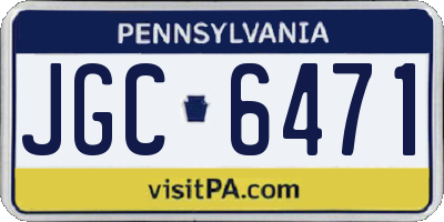 PA license plate JGC6471