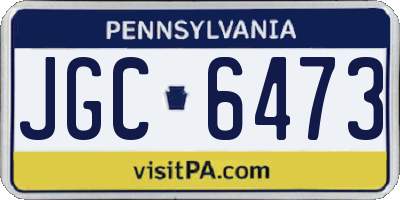 PA license plate JGC6473