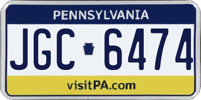 PA license plate JGC6474