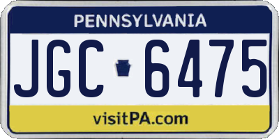 PA license plate JGC6475