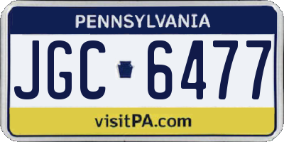 PA license plate JGC6477