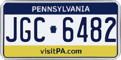 PA license plate JGC6482