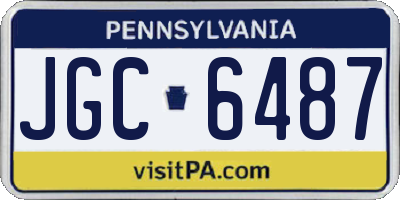 PA license plate JGC6487