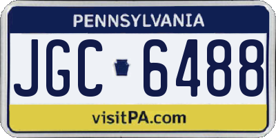 PA license plate JGC6488