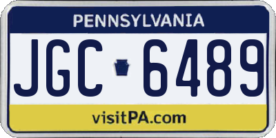 PA license plate JGC6489