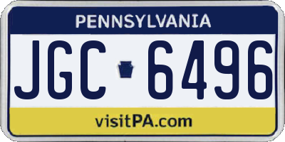 PA license plate JGC6496